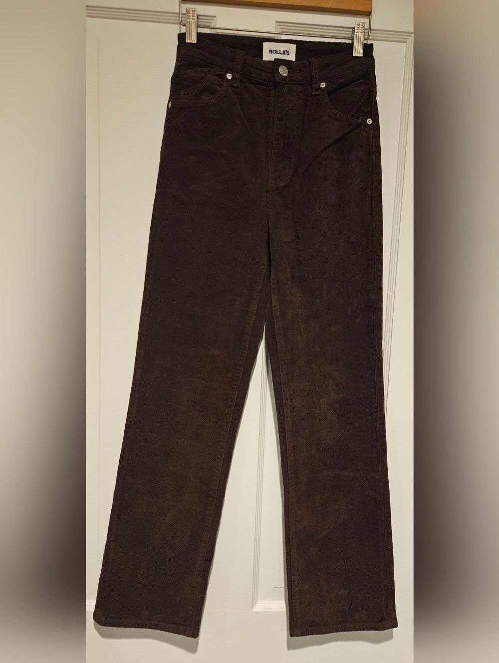 ROLLA'S Women's Straight Leg Corduroy Pants in Espresso - Picture 2 of 7